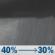 Monday Night: A chance of rain showers. Mostly cloudy, with a low around 47. Chance of precipitation is 40%. Monday Night: Chance Rain Showers